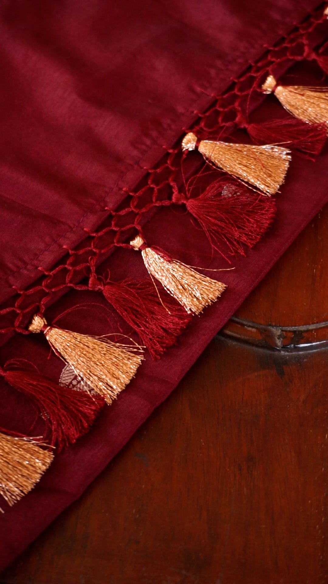 Elegant Maroon Soft Silk Saree with Gold Zari Floral Design [AV13]