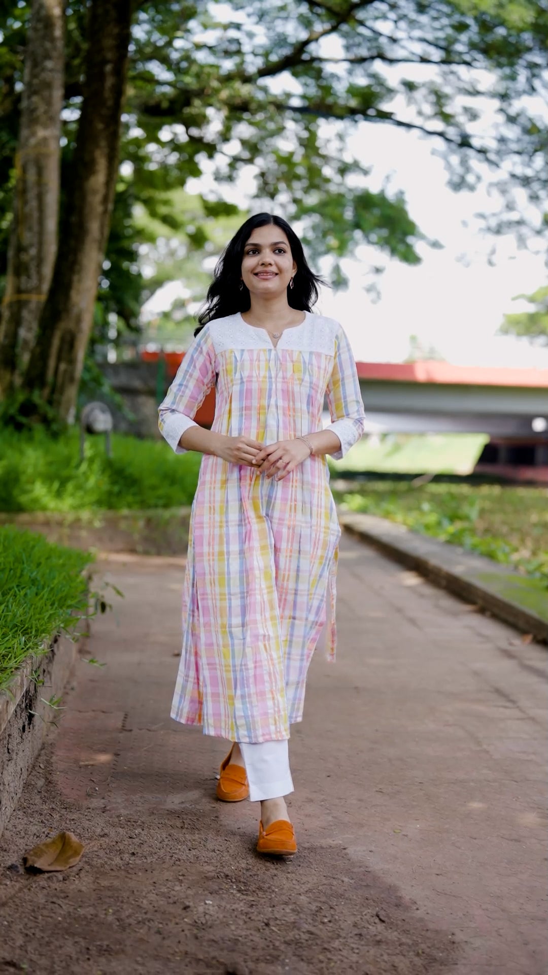 Pastel Multicolor Check Printed Kurti Set [ZD05]