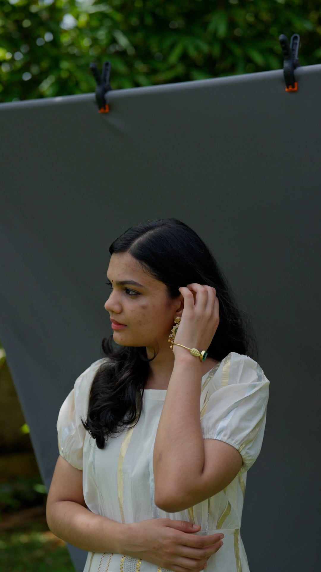 Elegant Ivory Cotton Kurthi – Timeless Festive Charm [RK09]