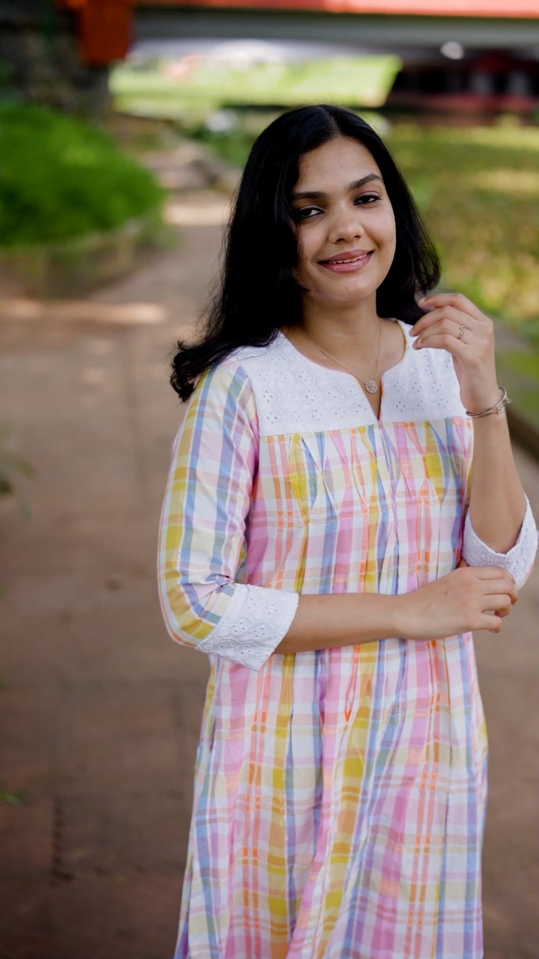 Pastel Multicolor Check Printed Kurti Set [ZD05]