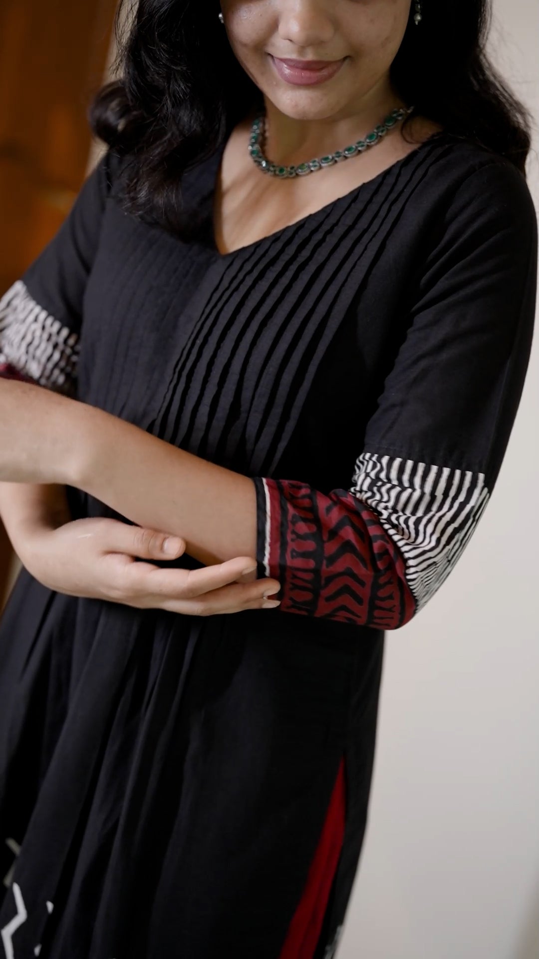 Black & Red Printed Kurti [ZD04]