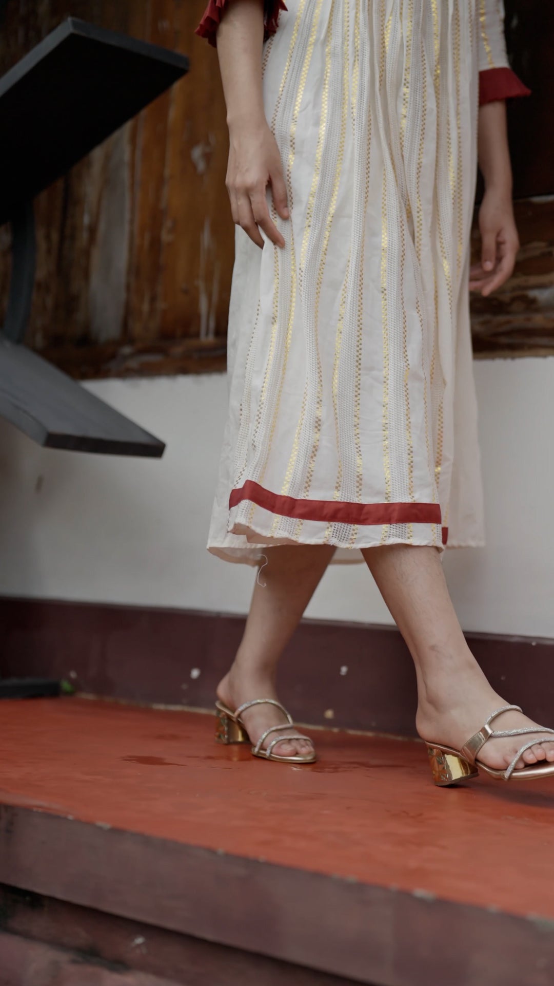 Elegant Ivory Cotton Kurthi with Contrast Border [RK11]