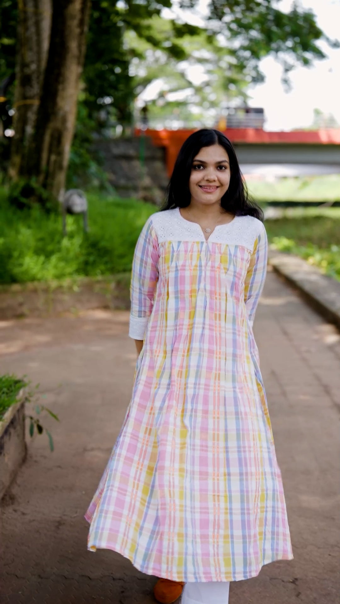 Pastel Multicolor Check Printed Kurti Set [ZD05]