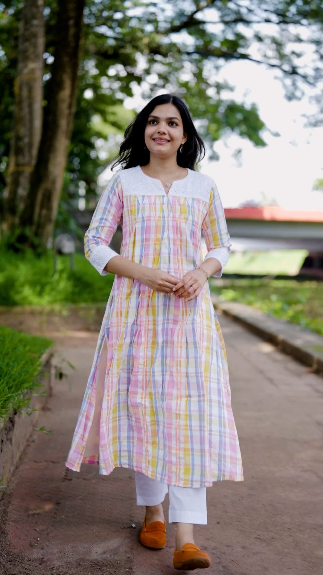 Pastel Multicolor Check Printed Kurti Set [ZD05]