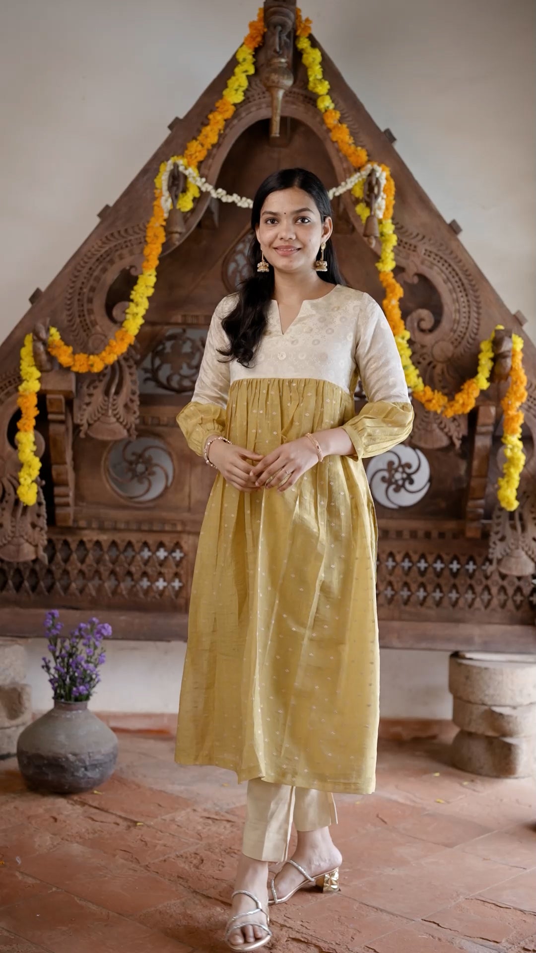 Tissue Check Buttas Kurthi