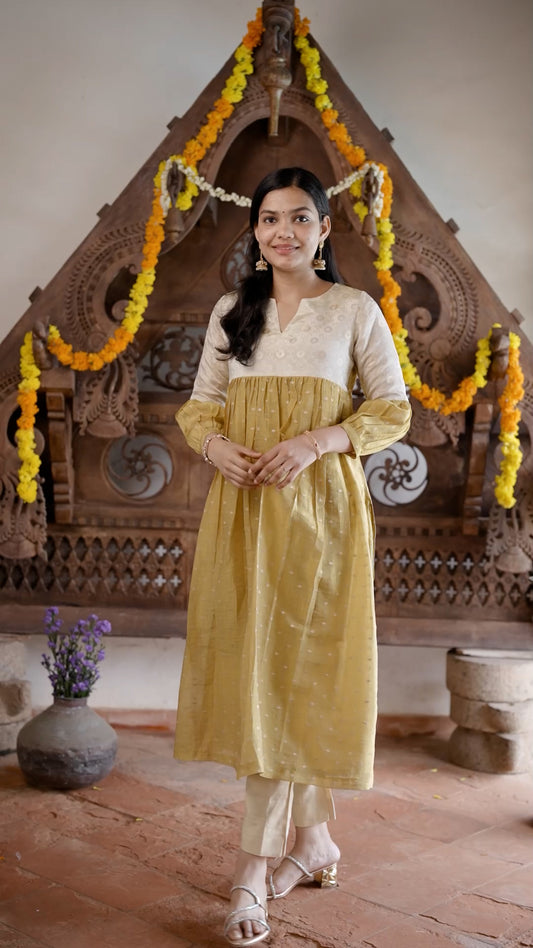 Tissue Check Buttas Kurthi