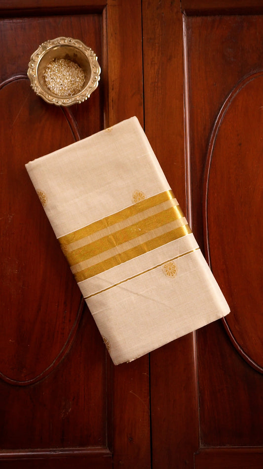 Traditional Kasavu Saree with Rich Golden Border [KA21]