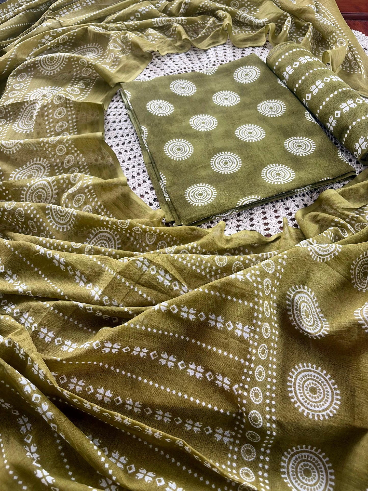 Premium Cotton Unstitched Salwar Set [GUE197]
