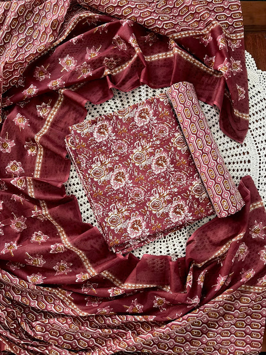 Premium Cotton Unstitched Salwar Set [GUE195]