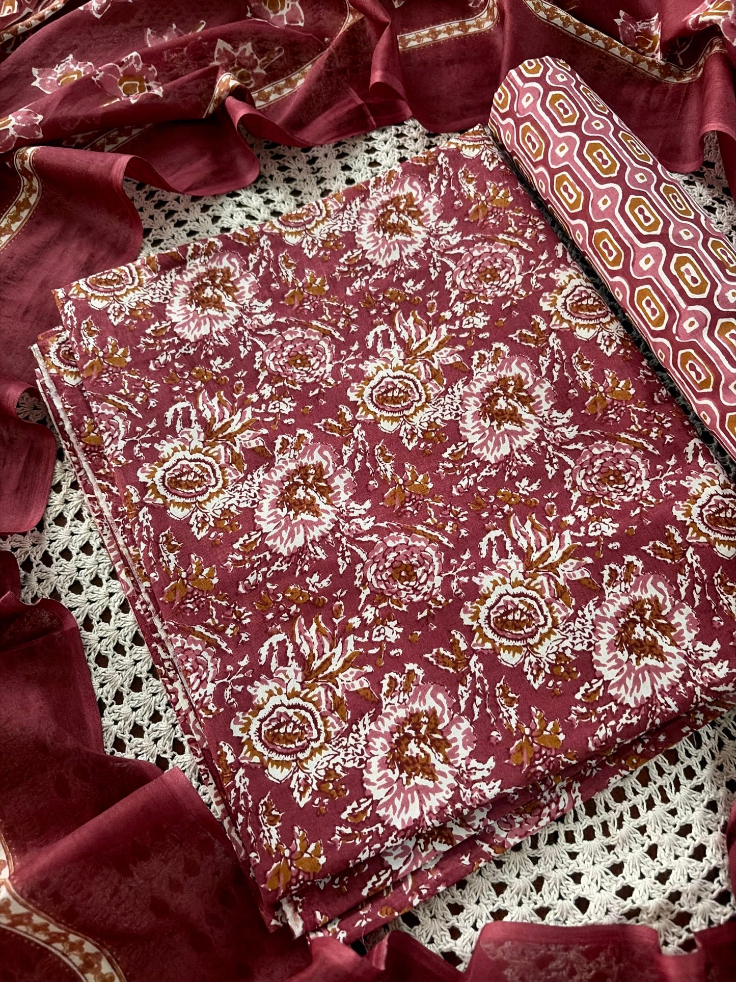 Premium Cotton Unstitched Salwar Set [GUE195]
