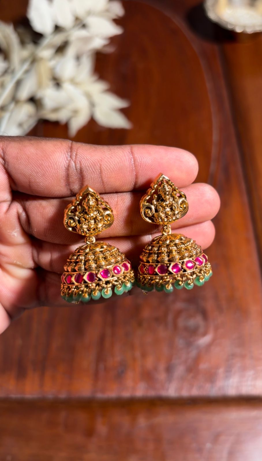 Antique Style Designer Jhumka Earrings  [MK13]