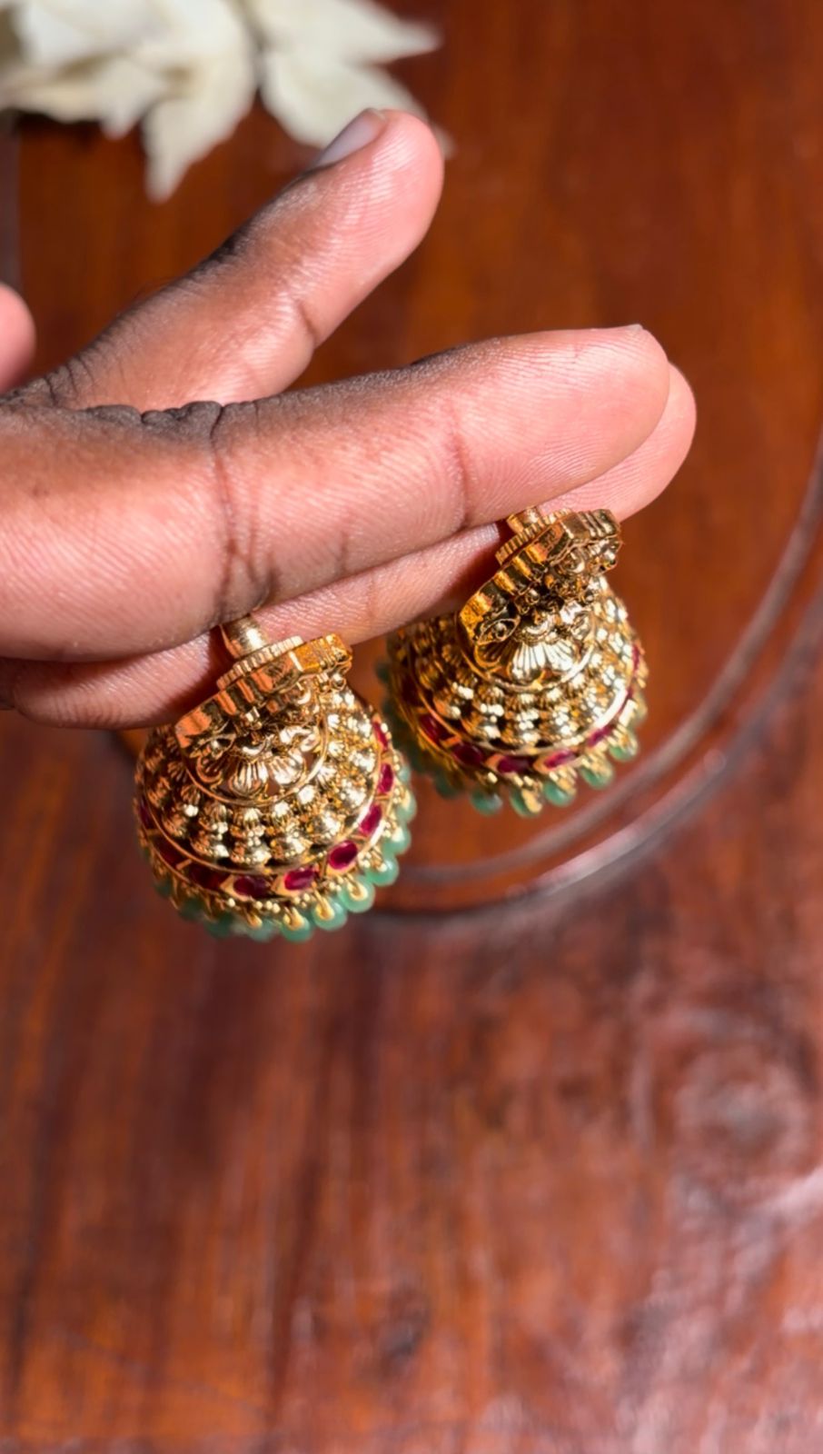 Antique Style Designer Jhumka Earrings  [MK13]