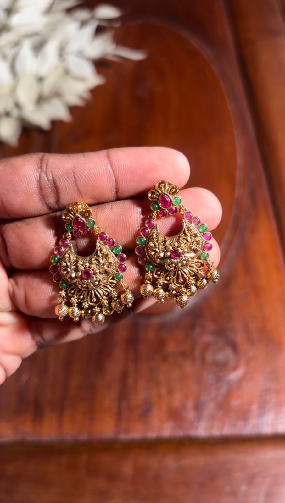Antique Floral Jhumka Earrings  [MK15]