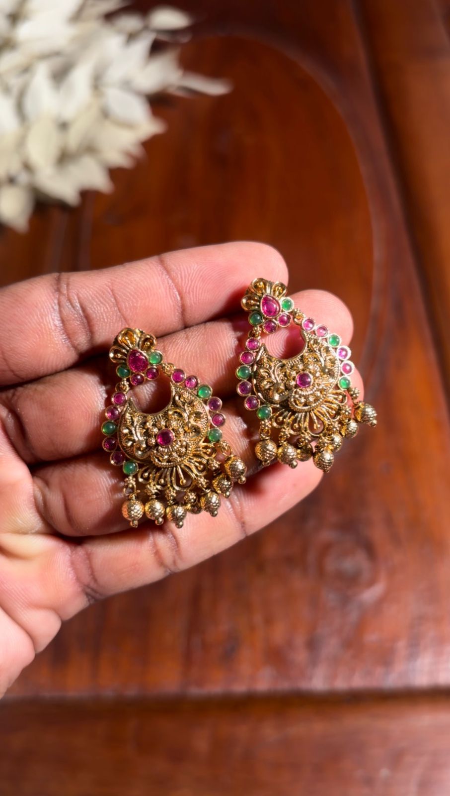 Antique Floral Jhumka Earrings  [MK15]