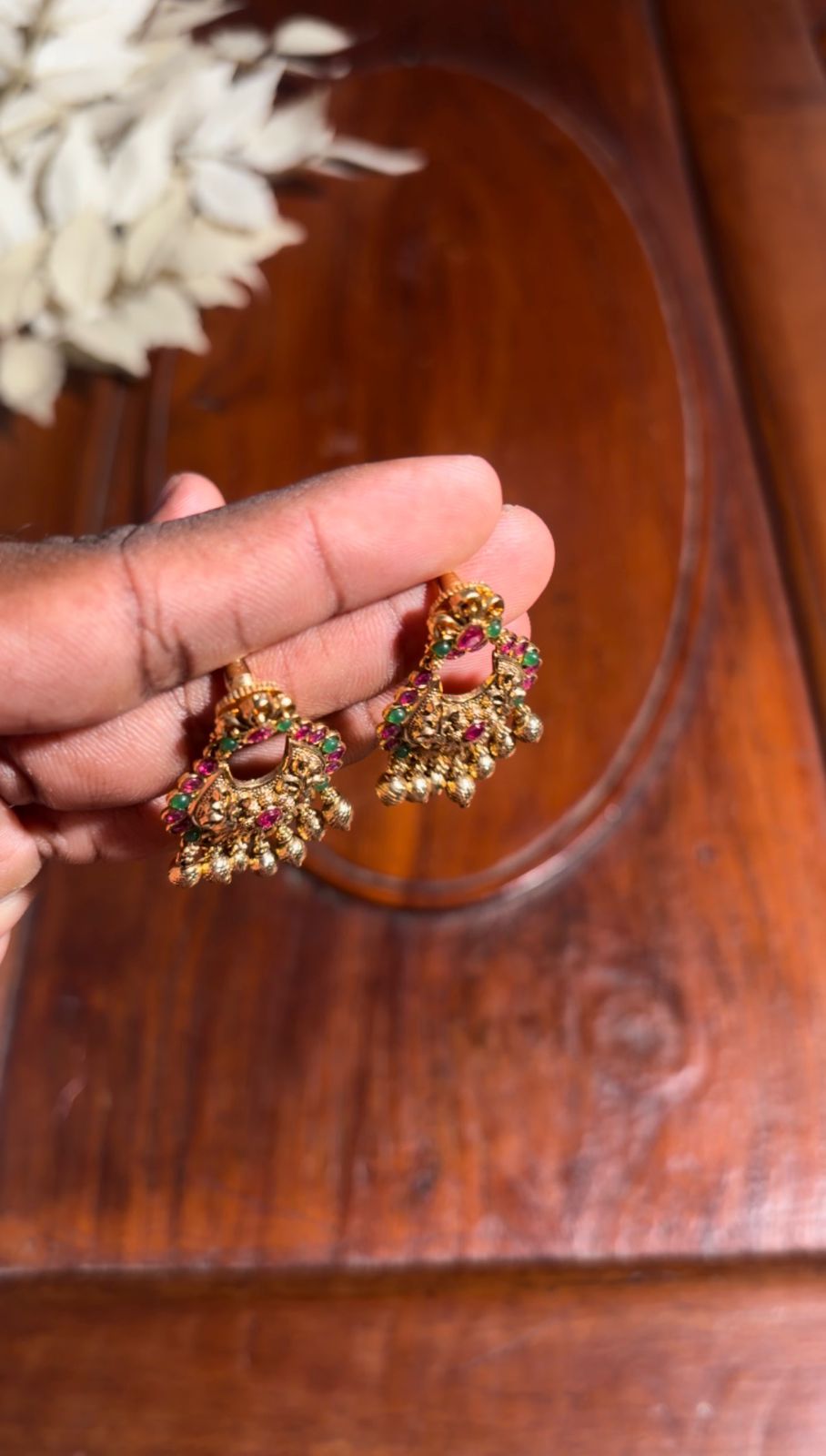 Antique Floral Jhumka Earrings  [MK15]