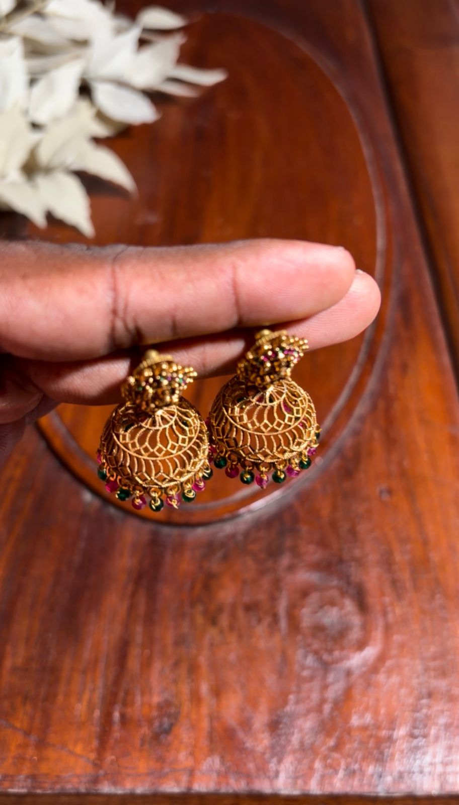 Antique Temple Jhumka Earrings [MK16]