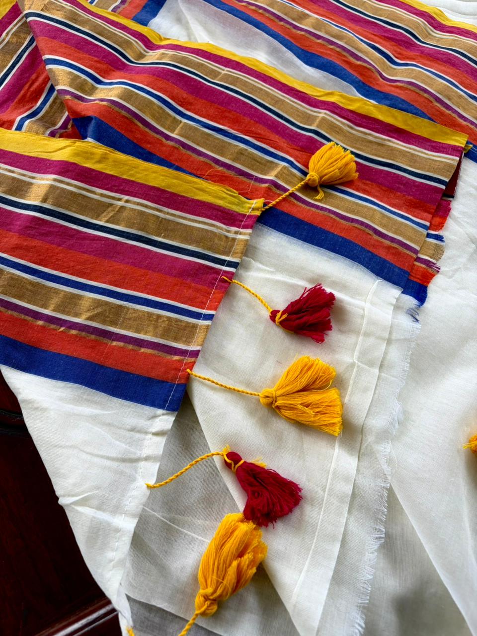 Traditional Kerala Mul Cotton Saree with Classic Kasavu Border [MC16]