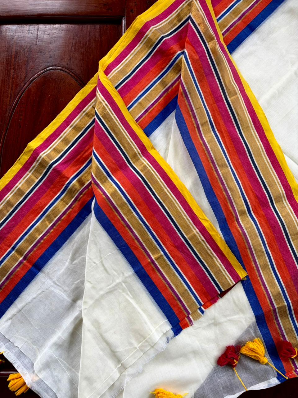 Traditional Kerala Mul Cotton Saree with Classic Kasavu Border [MC16]