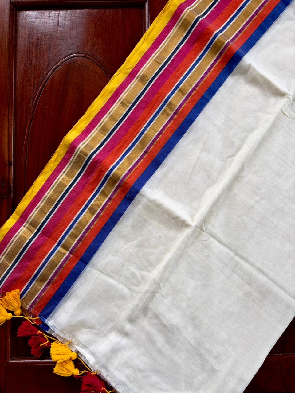 Traditional Kerala Mul Cotton Saree with Classic Kasavu Border [MC16]