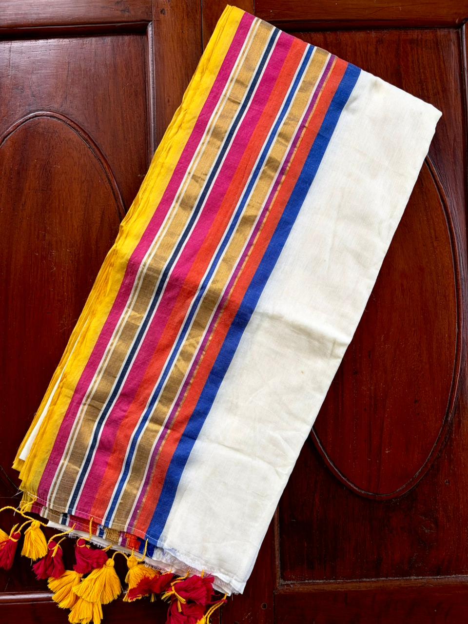 Traditional Kerala Mul Cotton Saree with Classic Kasavu Border [MC16]
