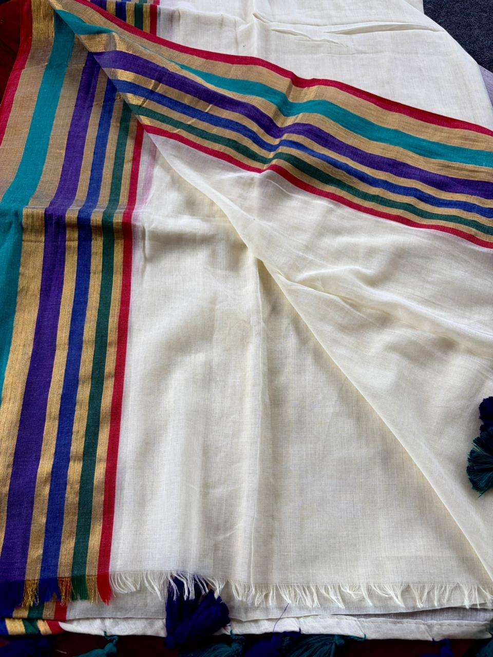 Traditional Kerala Mul Cotton Saree with Classic Kasavu Border [MC10]