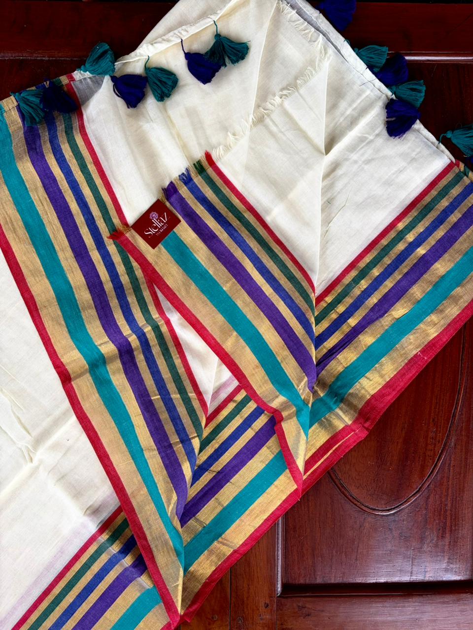 Traditional Kerala Mul Cotton Saree with Classic Kasavu Border [MC10]