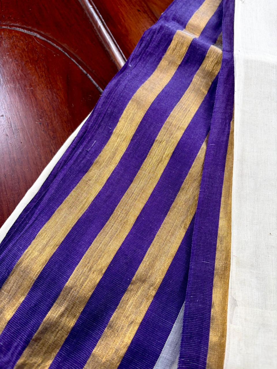 Traditional Kerala Mul Cotton Saree with Classic Kasavu Border [MC14]