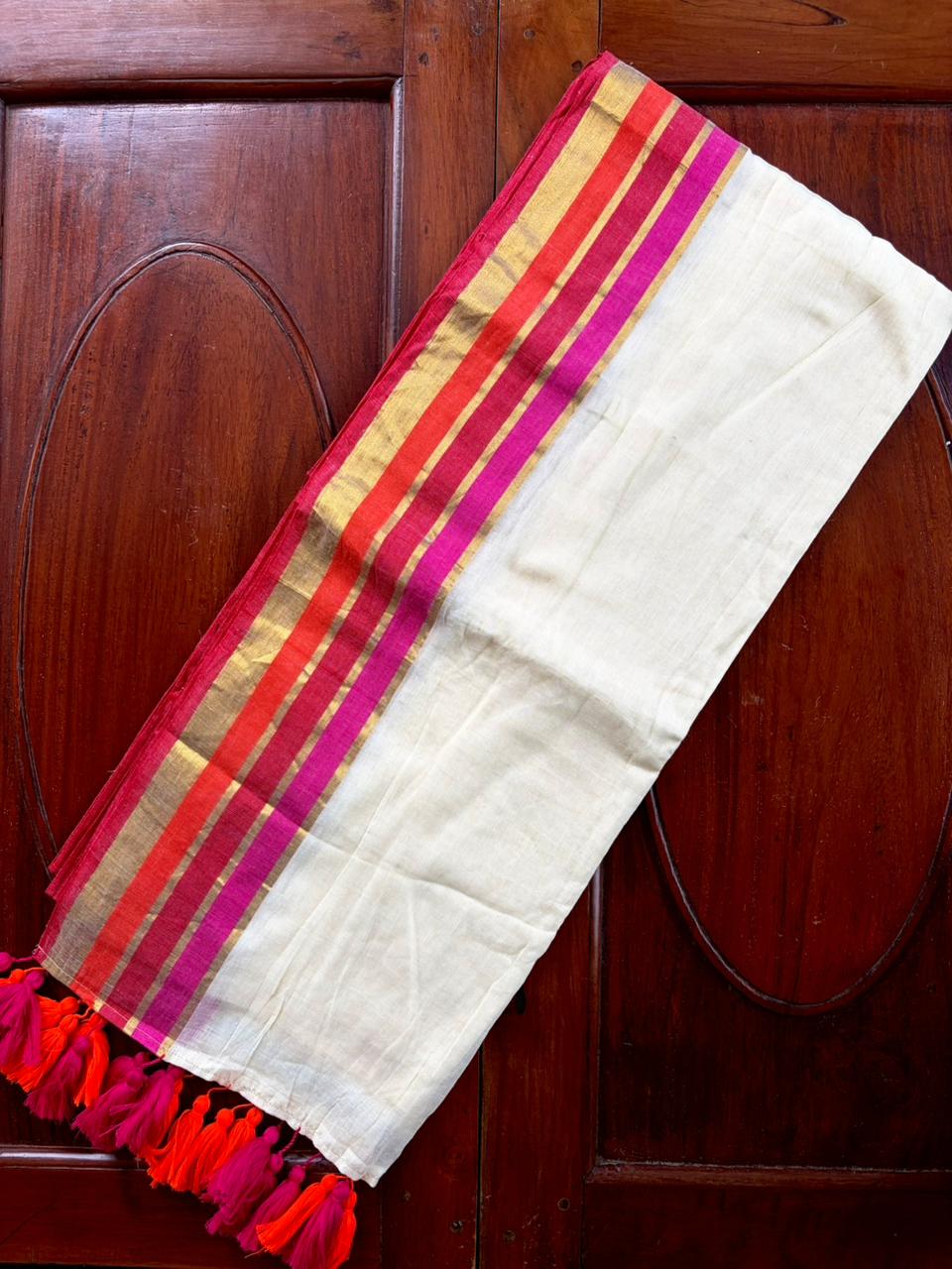 Traditional Kerala Mul Cotton Saree with Classic Kasavu Border [MC22]