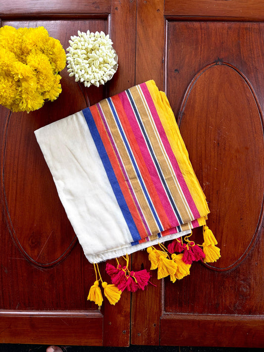 Traditional Kerala Mul Cotton Saree with Classic Kasavu Border [MC16]