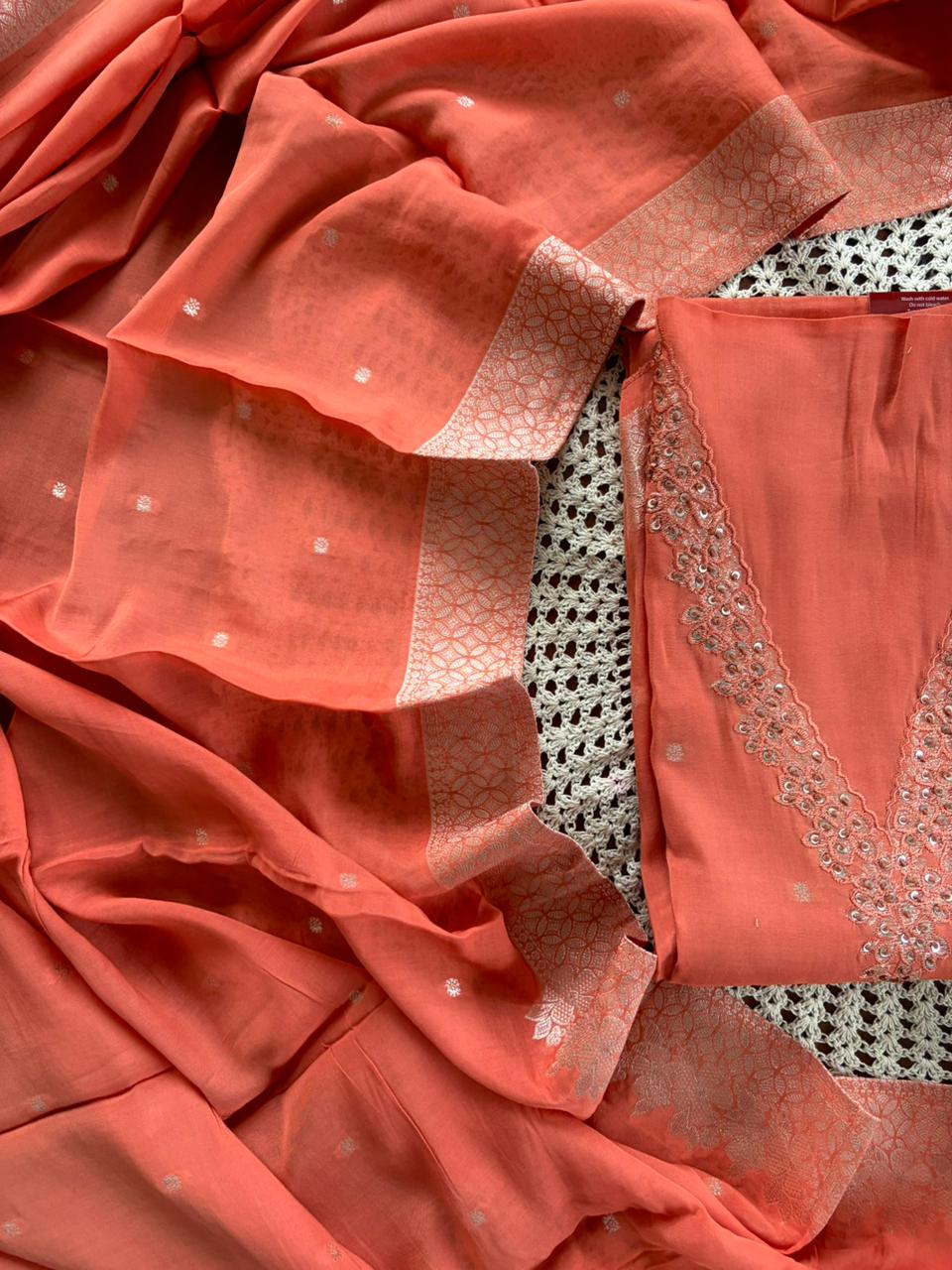Elegant Banarasi Unstitched Salwar Suit with Woven Dupatta [GUF21]
