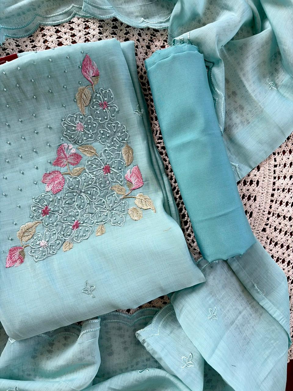 Mul Chanderi Unstitched Salwar Set [GUG10]