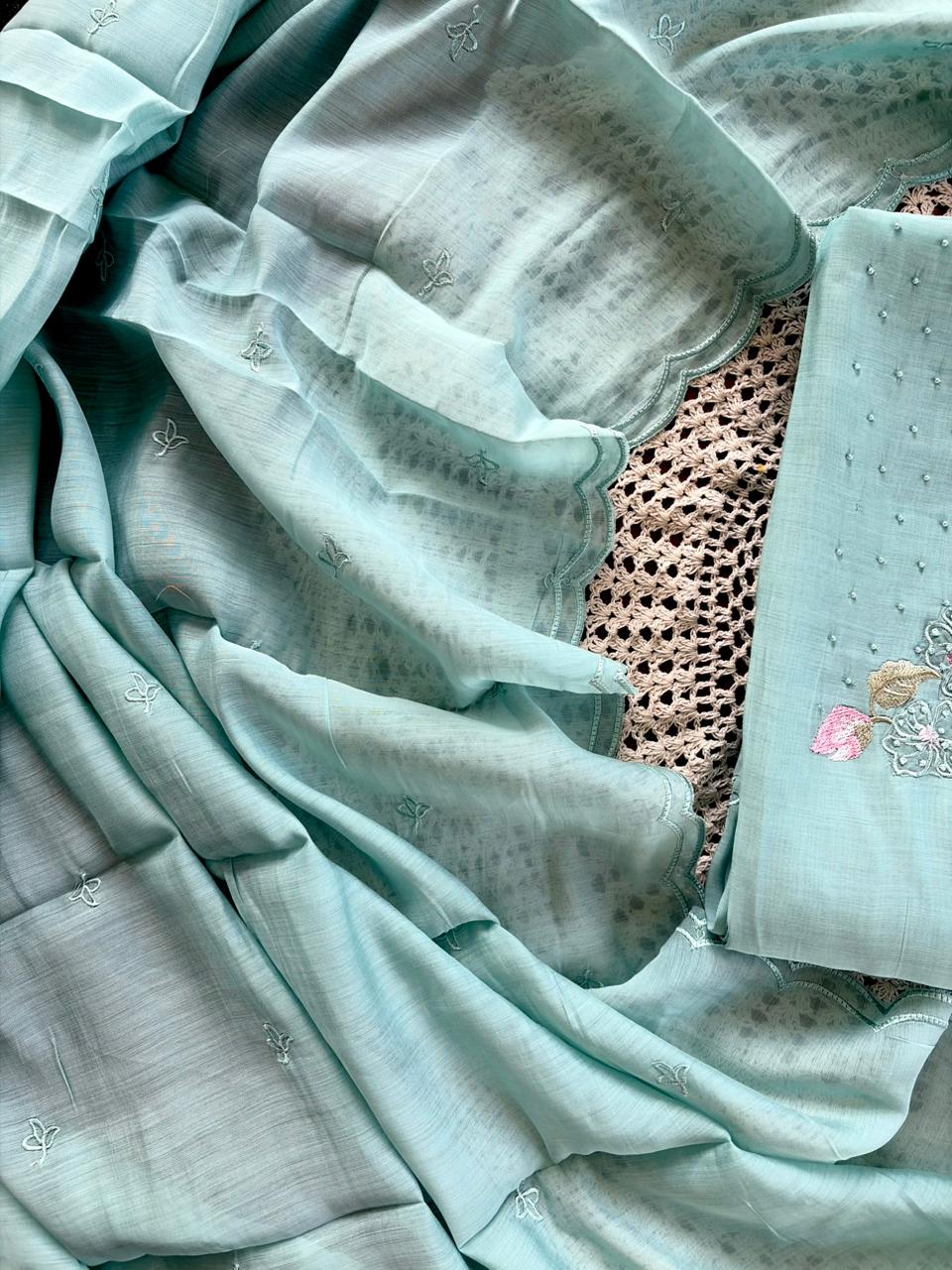Mul Chanderi Unstitched Salwar Set [GUG10]