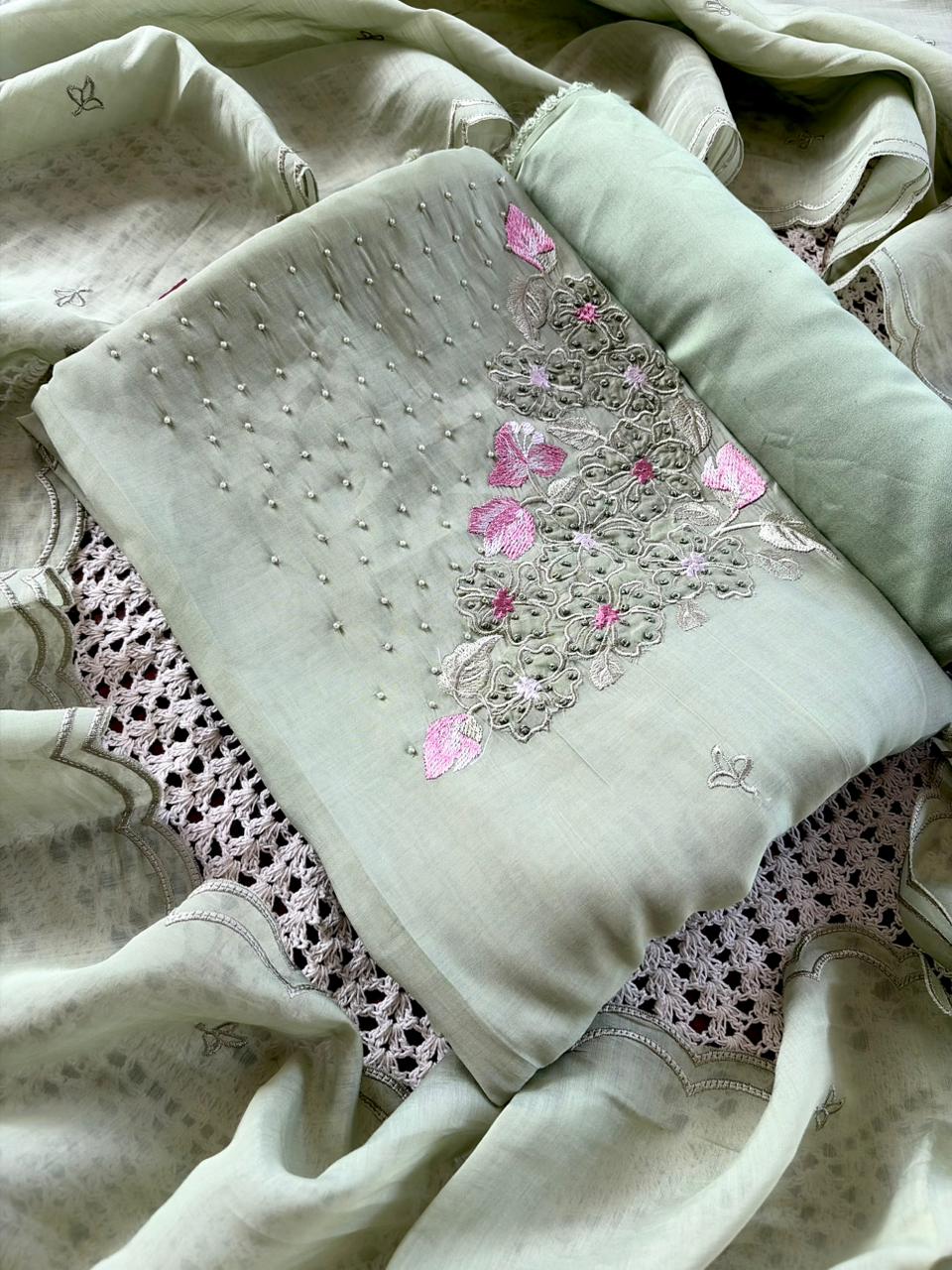 Mul Chanderi Unstitched Salwar Set [GUG7]