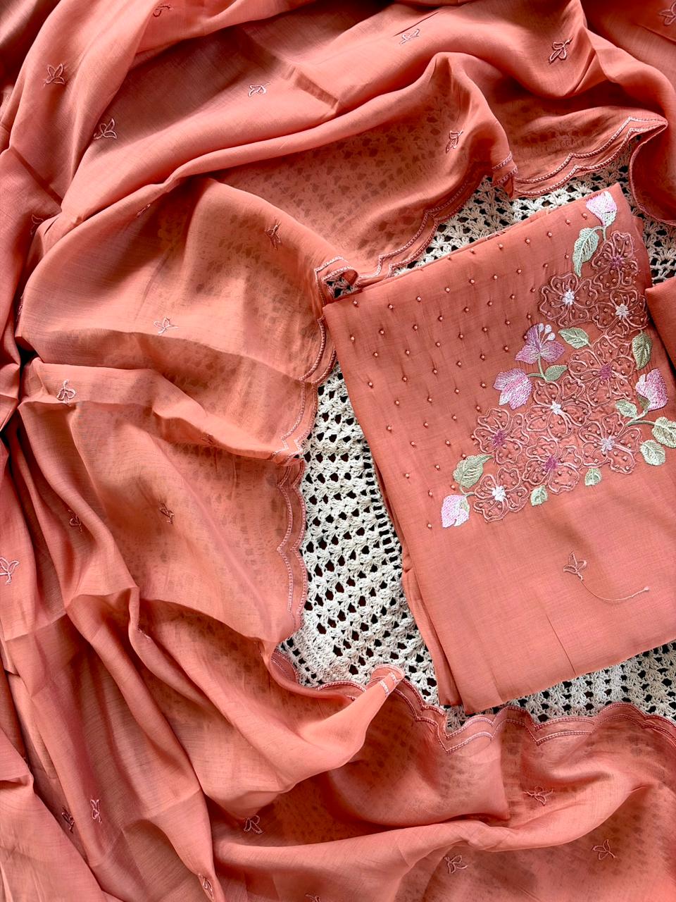 Mul Chanderi Unstitched Salwar Set [GUG11]