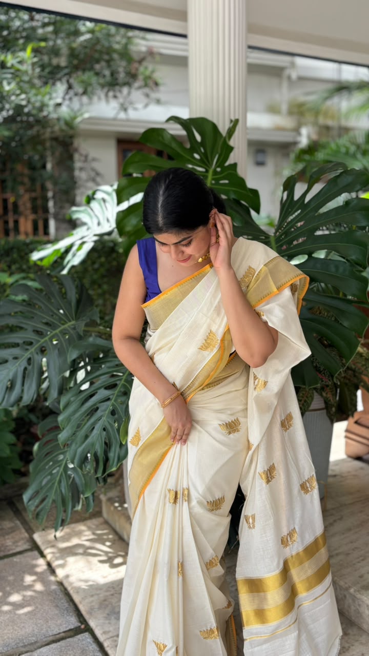 Kerala Kasavu Cotton Saree – Timeless Onam Elegance [SA01]