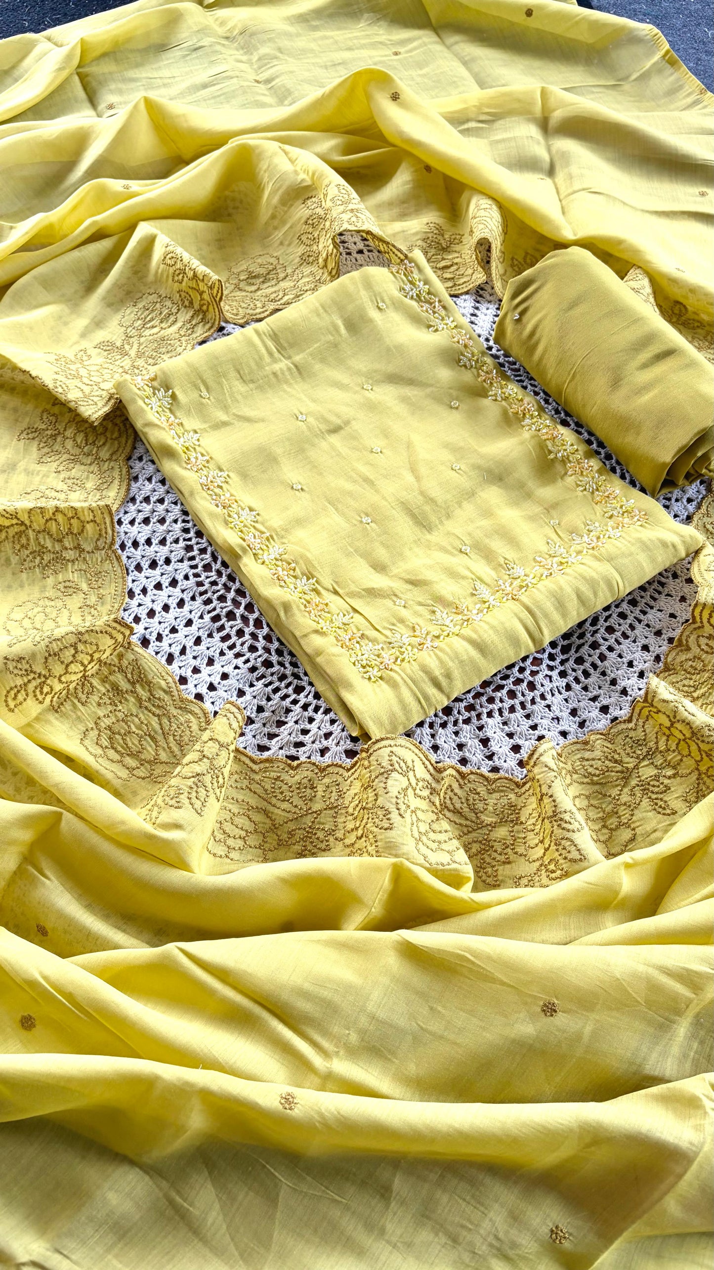 Mul Chanderi Unstitched Salwar Set [GUG45]