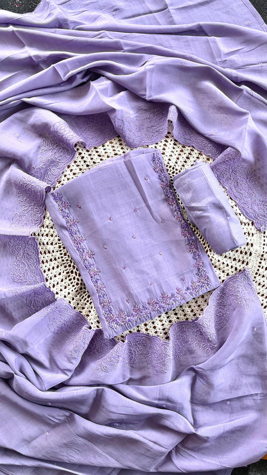 Mul Chanderi Unstitched Salwar Set [GUG46]