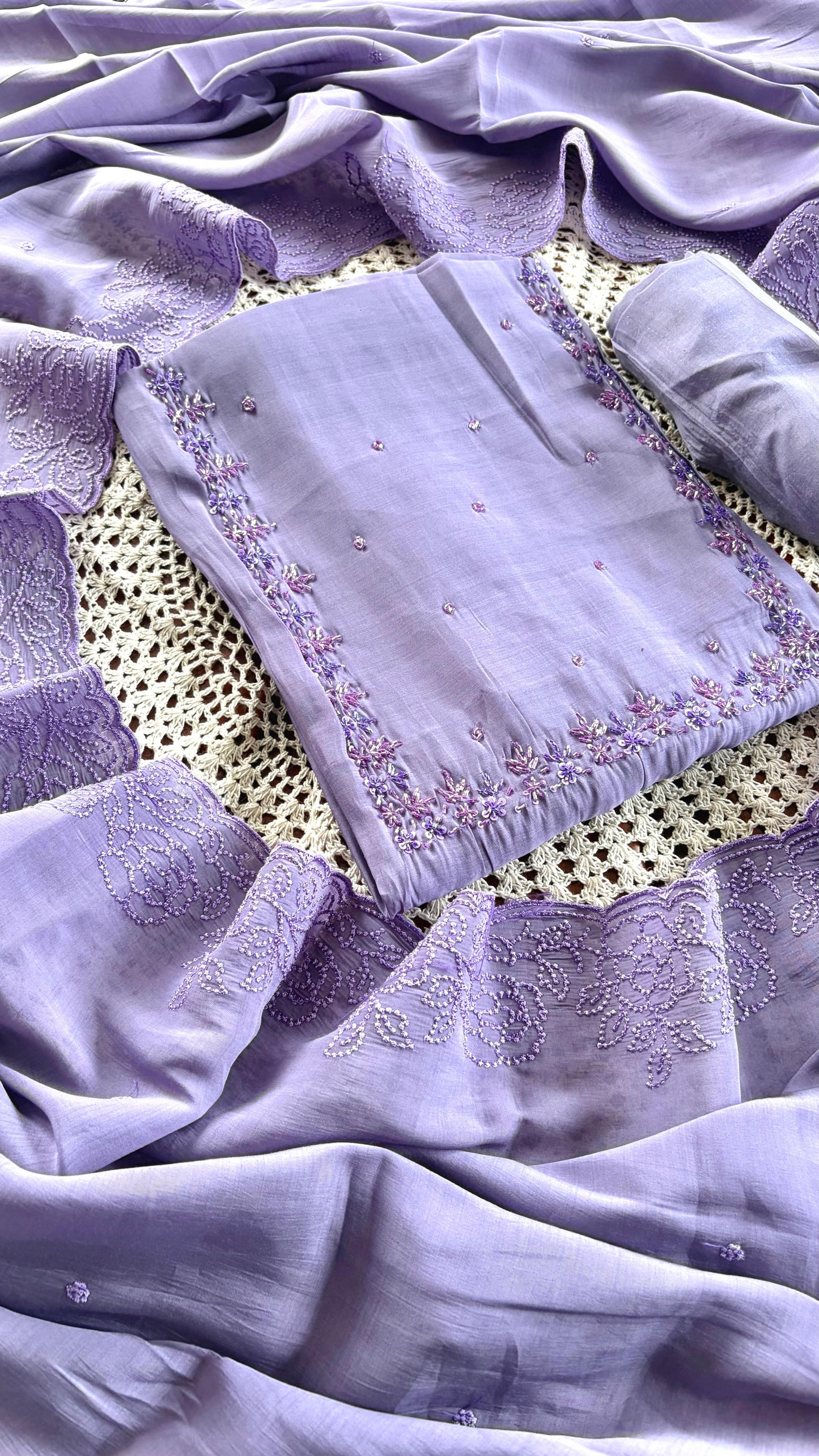 Mul Chanderi Unstitched Salwar Set [GUG46]