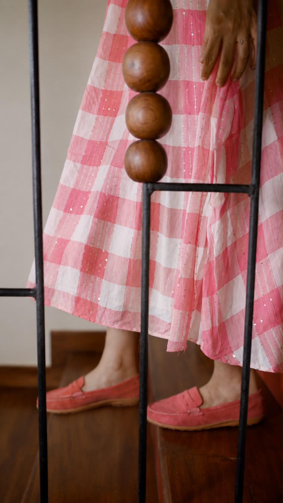 Pink Check Cotton Kurti [PS02]