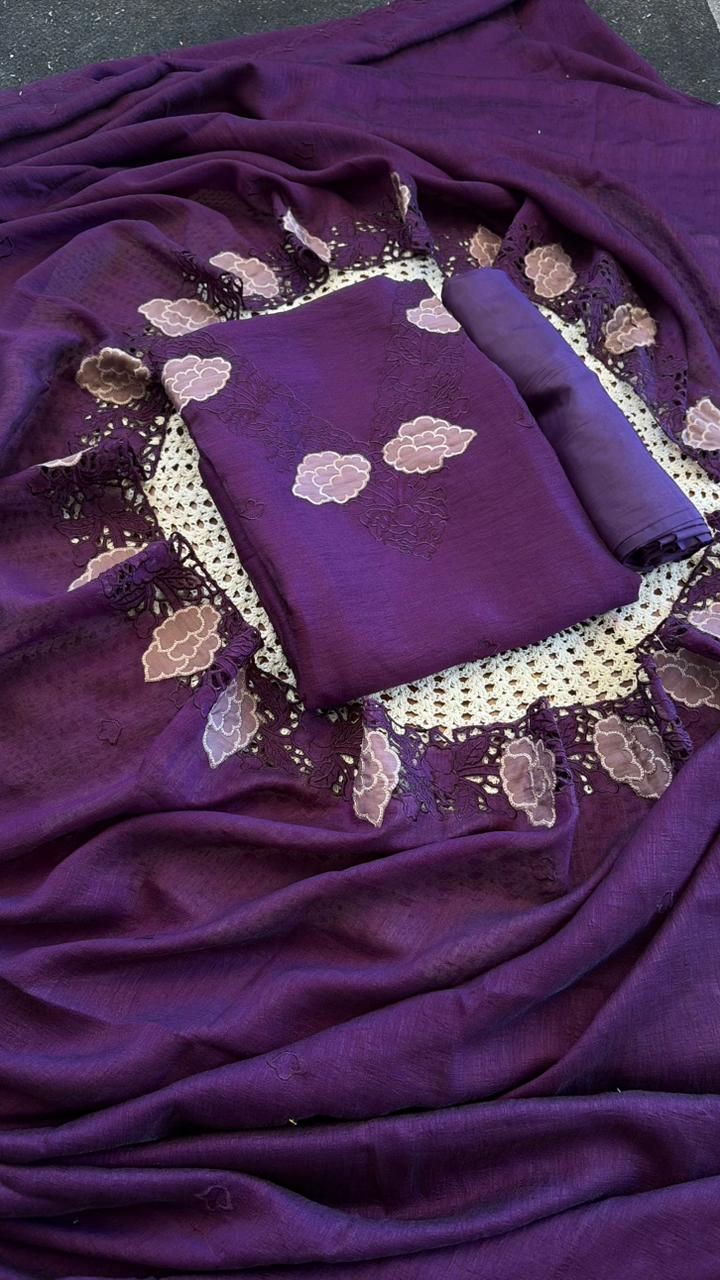 Semi Silk Unstitched Salwar Set [GUG201]