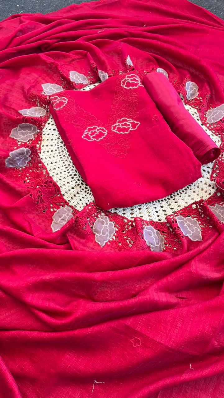 Semi Silk Unstitched Salwar Set [GUG198]