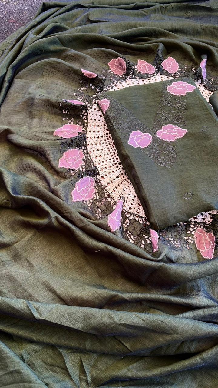 Semi Silk Unstitched Salwar Set [GUG199]