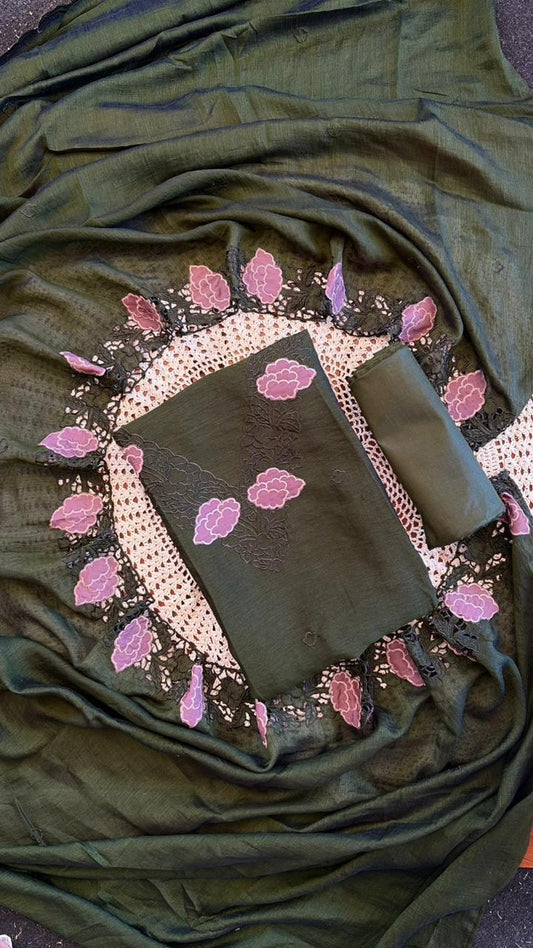 Semi Silk Unstitched Salwar Set [GUG199]
