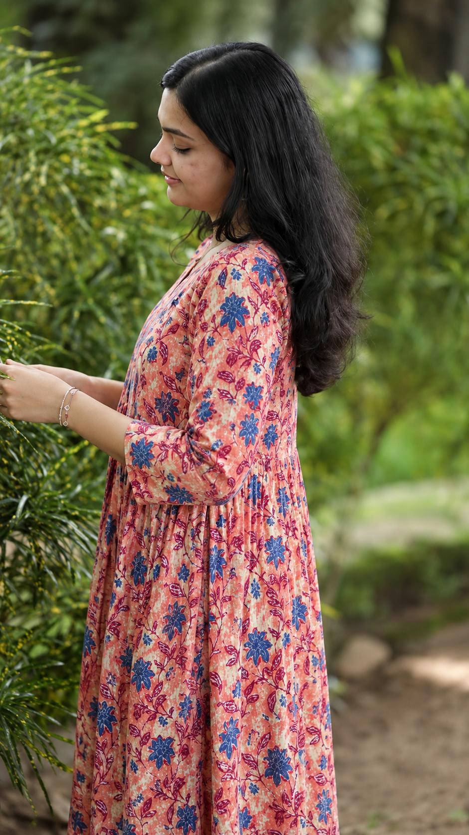 Premium Cotton Floral Flared Kurthi [SF014]