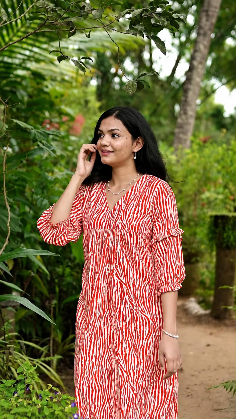 Crushed Georgette Printed Kurthi [SF016]