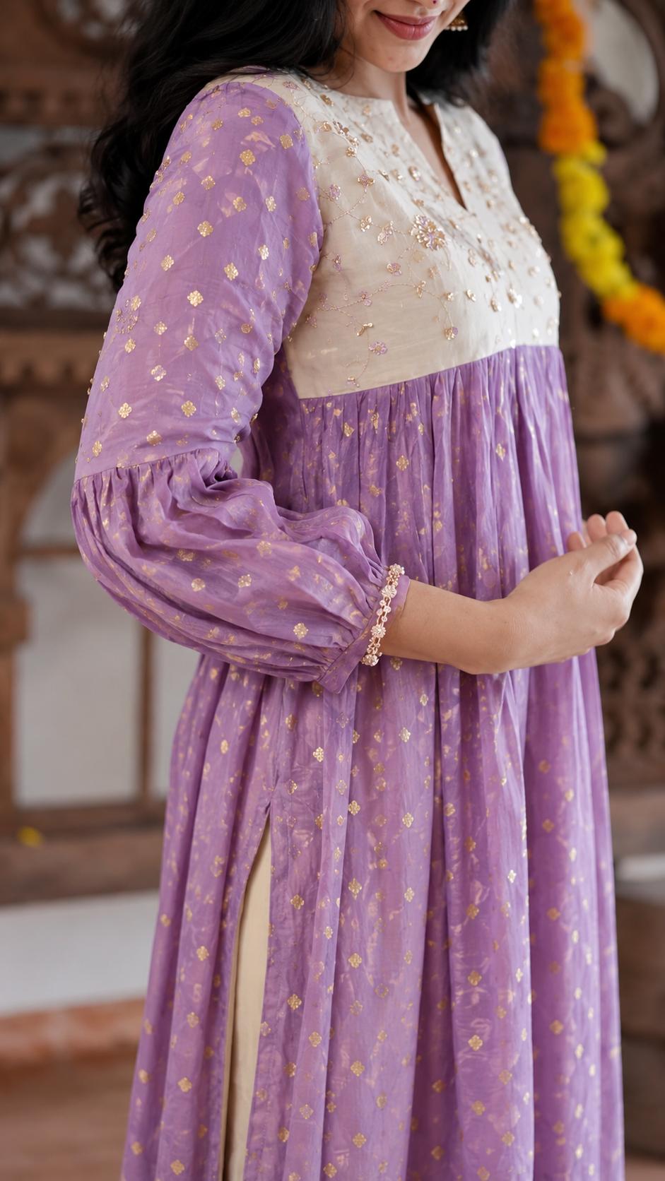 Tissue Check Buttas Kurthi [SF017]