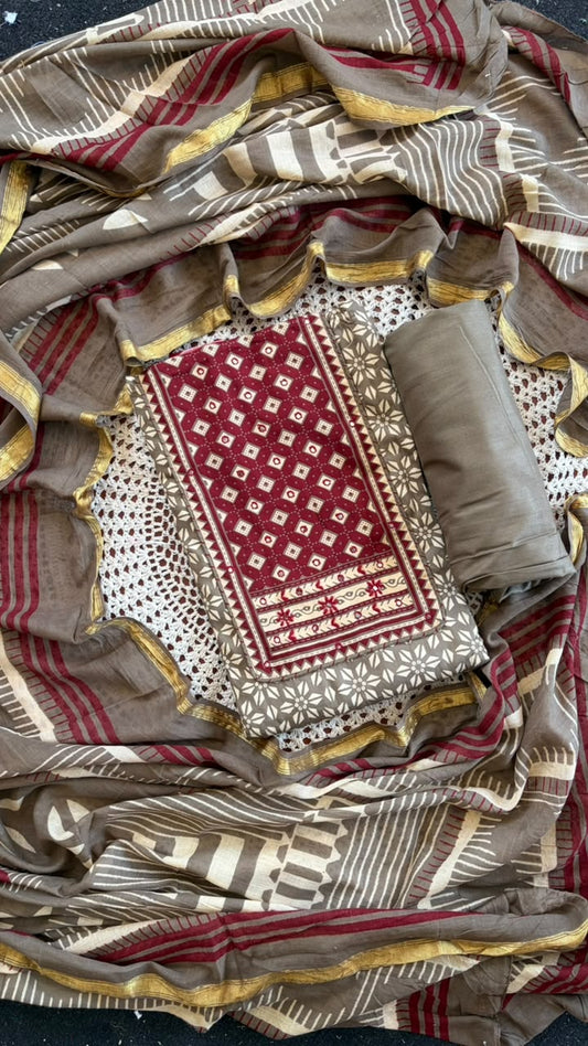 Premium Cotton Unstitched Salwar Set [GUH56]