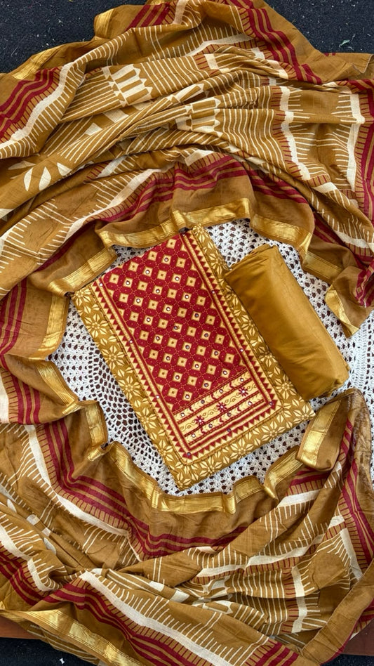 Premium Cotton Unstitched Salwar Set [GUH55]