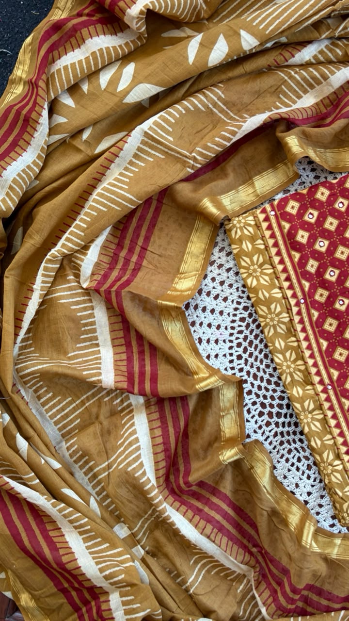 Premium Cotton Unstitched Salwar Set [GUH55]