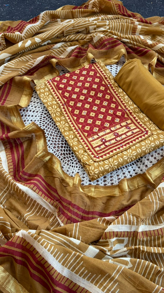 Premium Cotton Unstitched Salwar Set [GUH55]